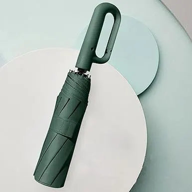 Umbrella for Men Women || Folding With Carabiner Handle(Green)