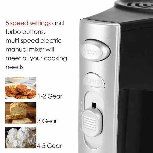 500-Watt Hand Mixer Beater Blender Electric Cream Maker for Cakes