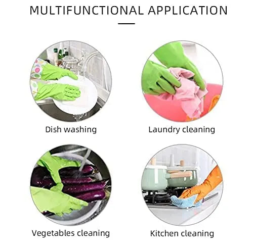 Reusable Rubber Latex PVC Flock lined Long Sleeves elbow length Hand Gloves