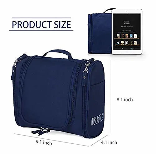 Nylon Multifunctional Travel Pouch Bag Extra Large Makeup Organiser (Navy Blue)