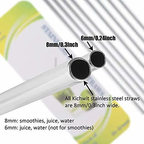Pack of 4 Reusable Stainless Steel Metal Straws