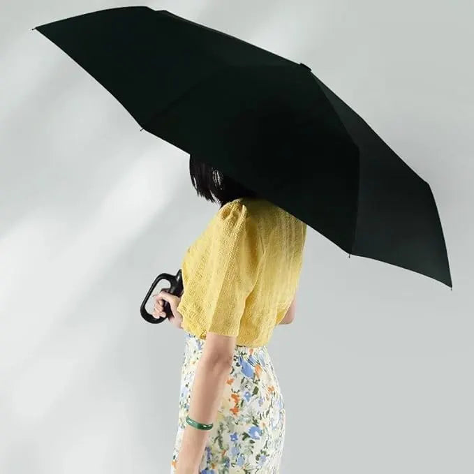 Umbrella for Men Women || Folding Umbrella With Carabiner Handle (Black)