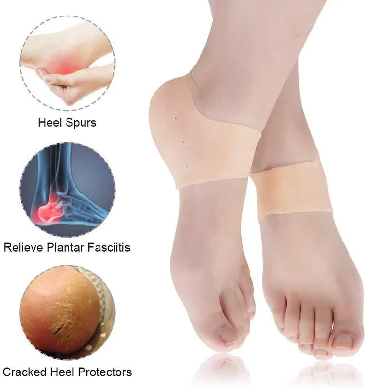 Half Heel Socks Anti Crack Silicon Gel Heel And Foot Protector