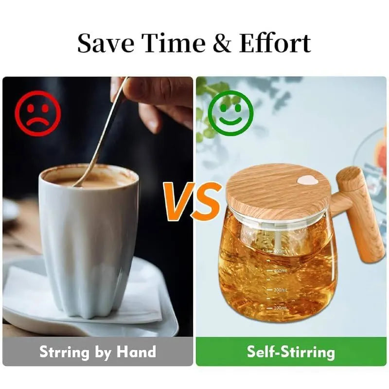 OYZEKX Electric Self-Stirring Coffee Mug Borosilicate Mixing Cup