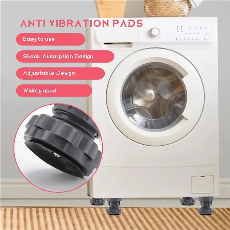 Washing Machine Vibration Pads, Floor Trays, Refrigerator Stand(Grey-Rubber)