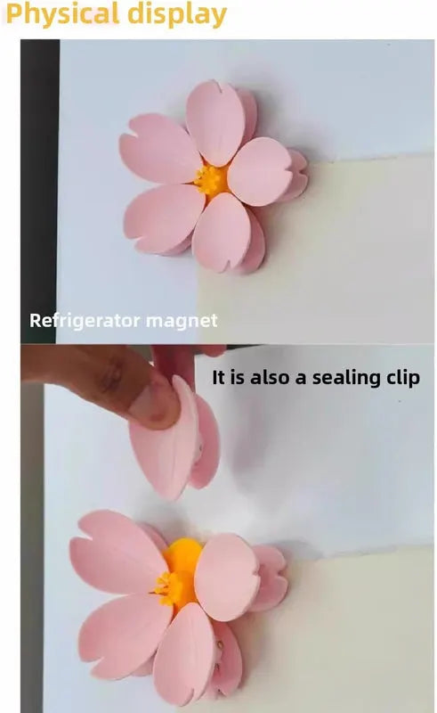 2-in-1 Sakura Food Bag Clip & Fridge Magnets