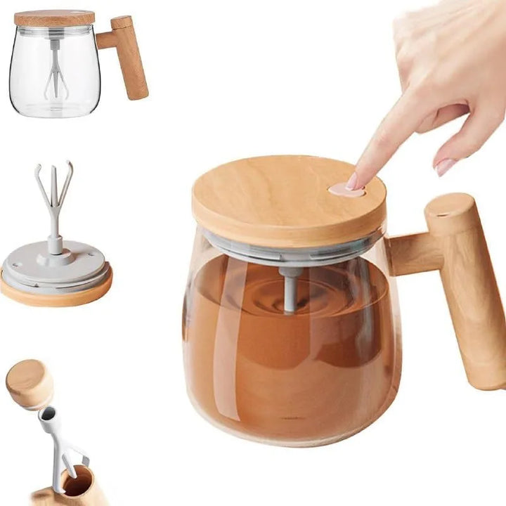 OYZEKX Electric Self-Stirring Coffee Mug Borosilicate Mixing Cup