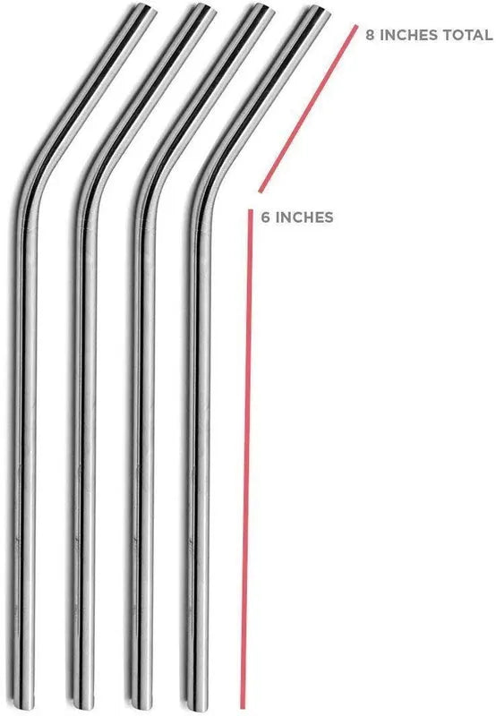 Steel Straws, Bended Stainless Steel Straws for Drinking