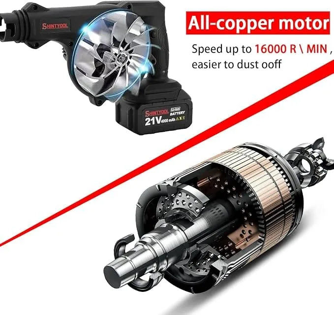 Mini Blower Black | 2 in 1 Cordless Small Blower