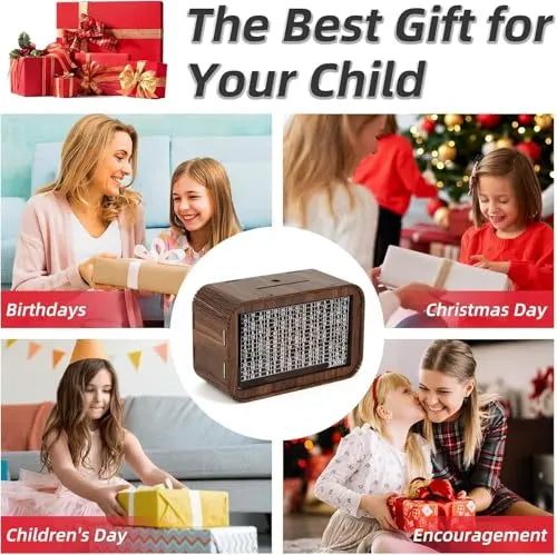 Money Bank Wooden Piggy Bank for Kids & Adults