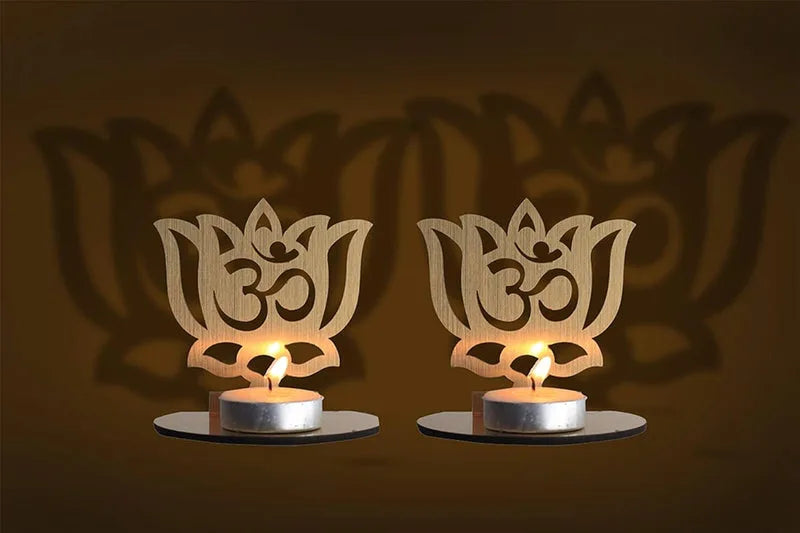 1 piece Lotus Shape Om Diya Candle