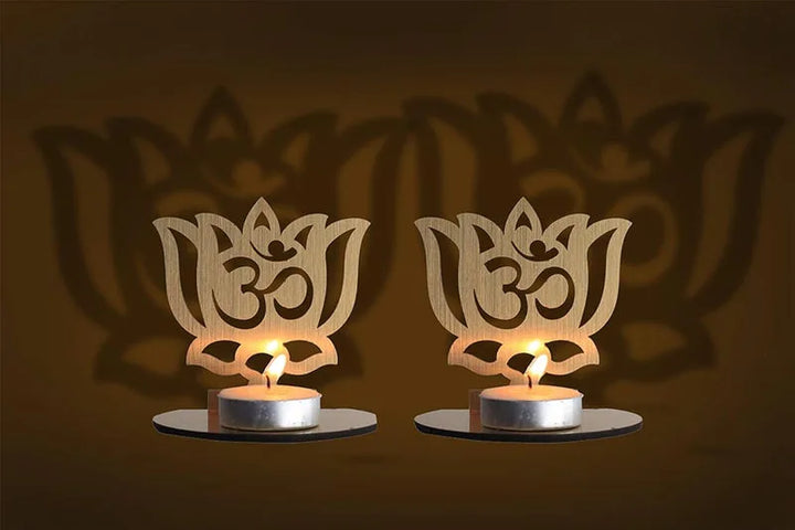 1 piece Lotus Shape Om Diya Candle