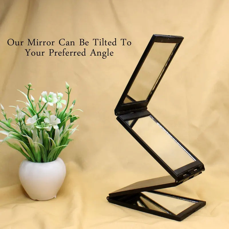 Tri-Fold Travel Makeup Mirror with 4 Panels