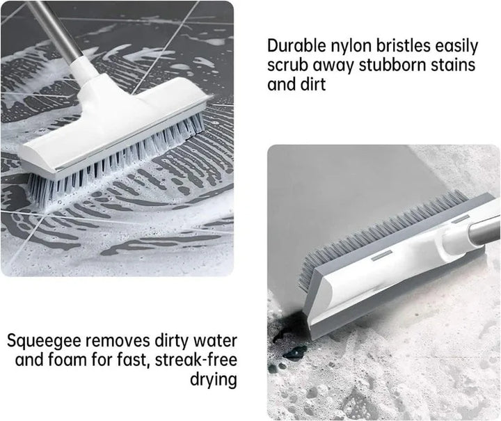 2 in 1 Floor Tiles Cleaning Brush with Wiper 120° Rotating