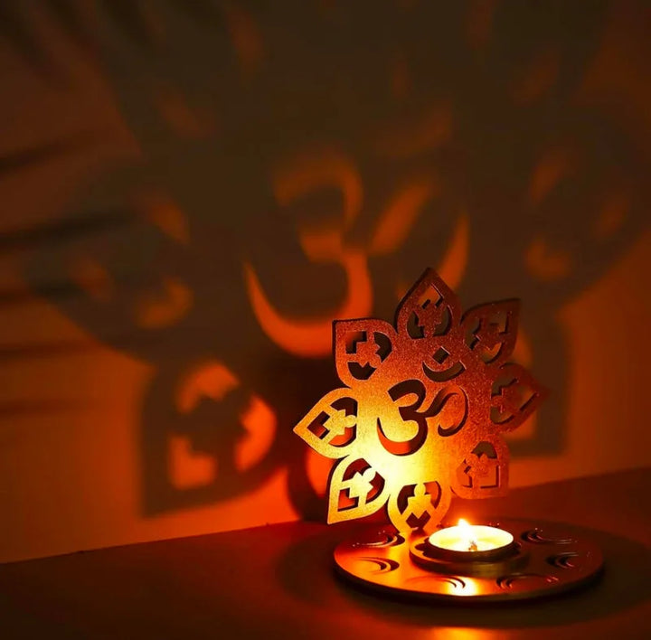 1 piece Om Shape Shadow Tea Light Candle