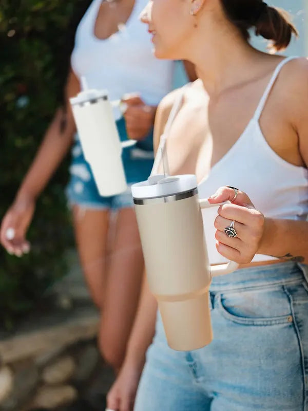 Tumbler With Handle and Straw Lid