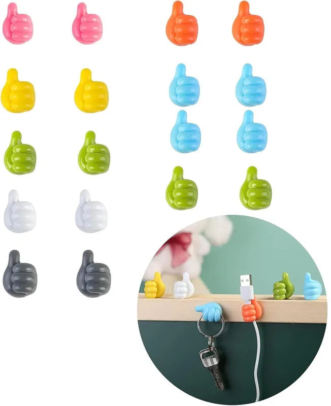 Self Adhesive Thumb Wall Hooks for Hanging Cable