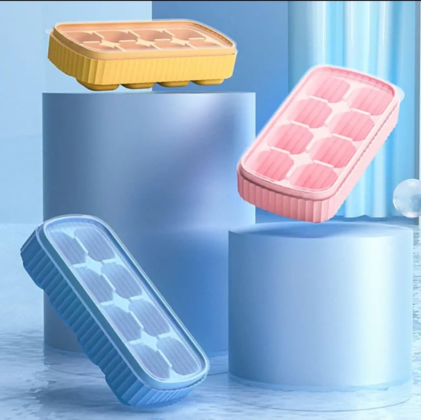 OyzekX Ice Cube Trays Silicone Ice Cube Molds