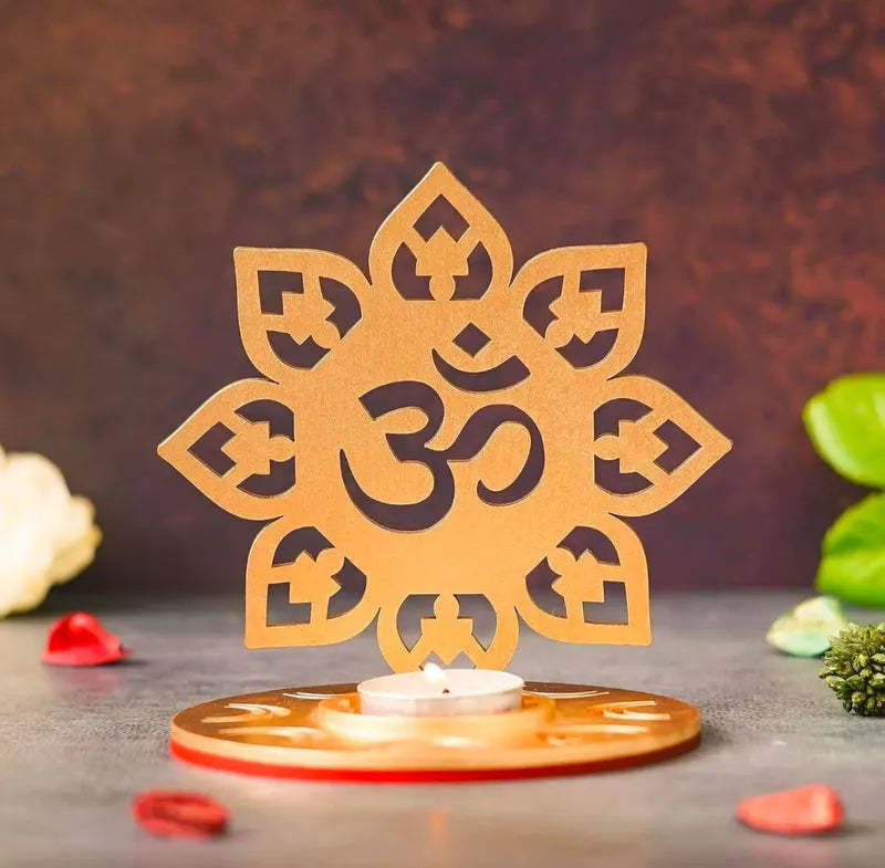 1 piece Om Shape Shadow Tea Light Candle
