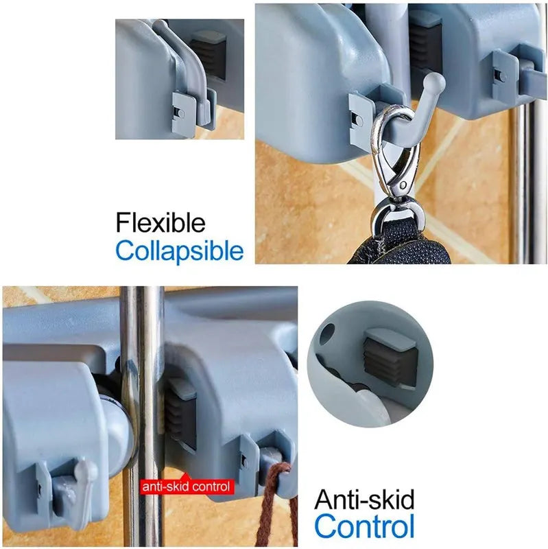 polypropylene broom holder wall mounted jhadu mop