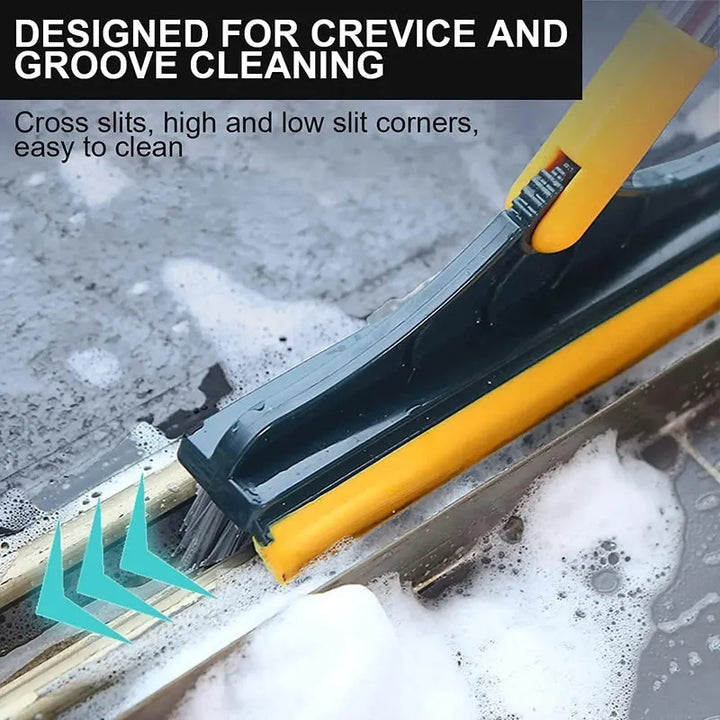 2 in 1 Floor Tiles Cleaning Brush with Wiper 120° Rotating Bathroom