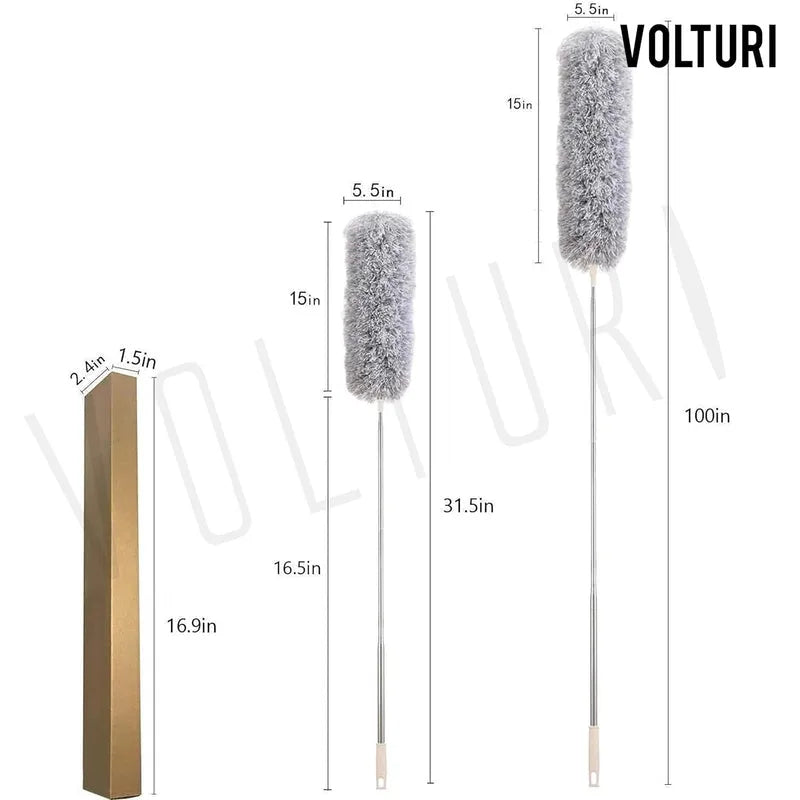 Microfiber Feather Duster Bendable & Extendable Fan Cleaning Duster