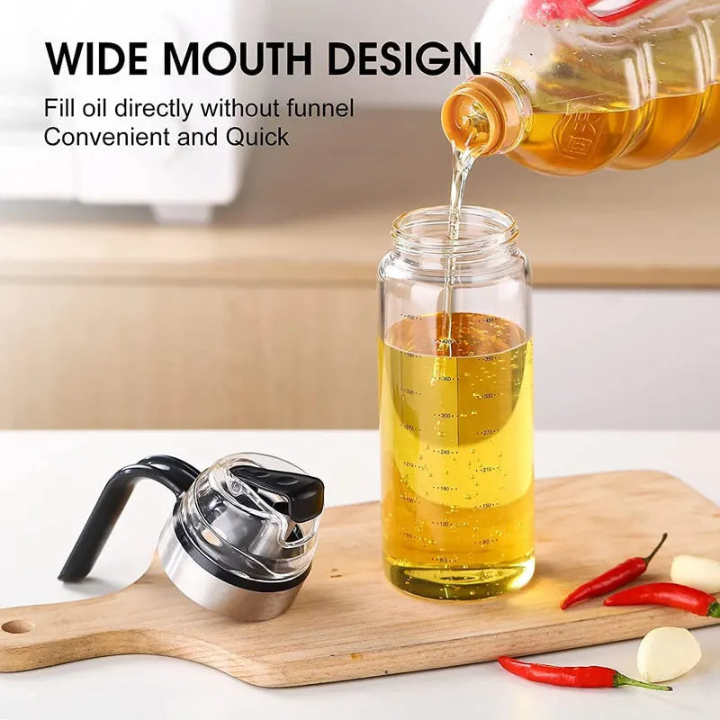Effortless Pour 500ML Auto Flip Cooking Oil Bottle