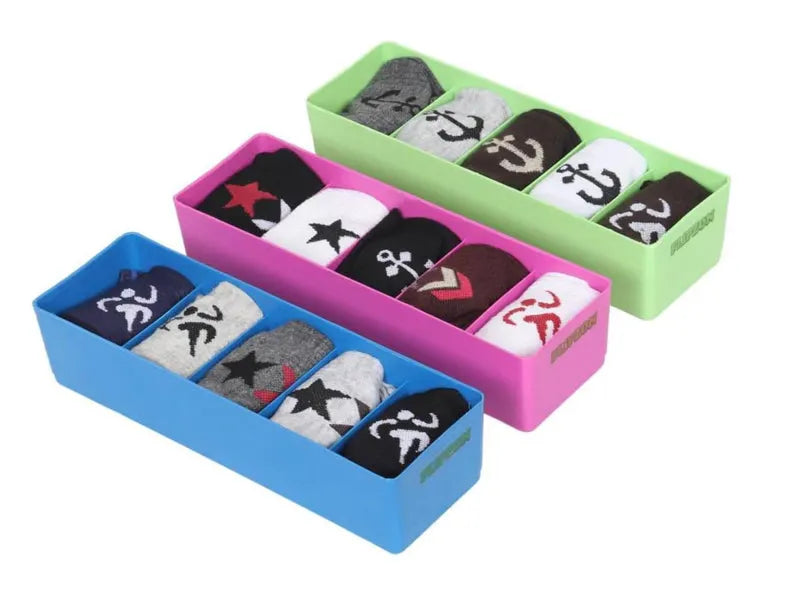 2 Pieces Multipurpose Plastic Storage Drawer Socks Undergarments Organizer