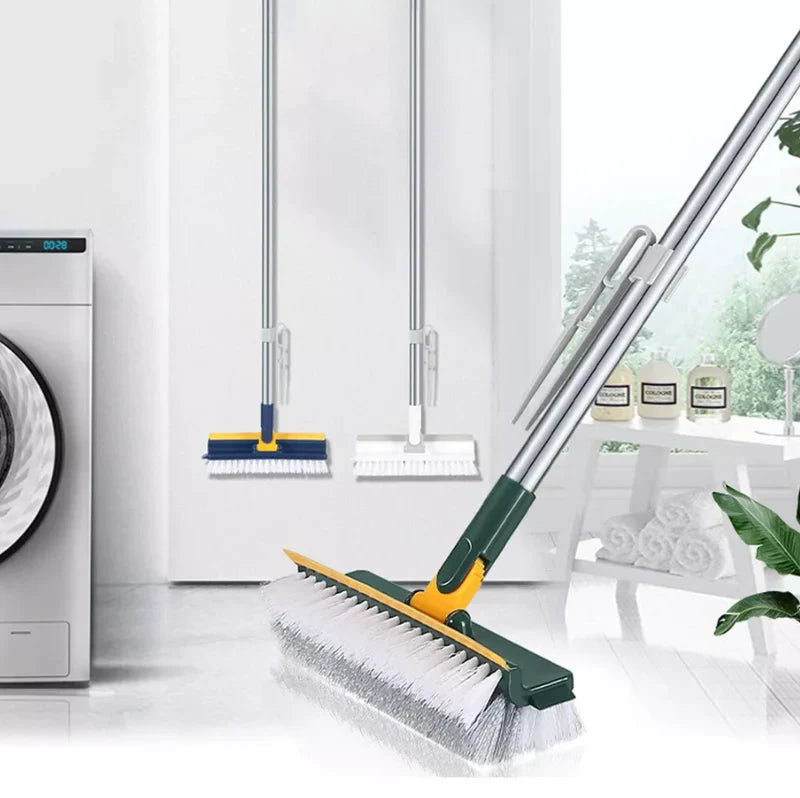 3 in 1 Multifunctional Floor Scrub Brush with Long Handle 180°Rotating