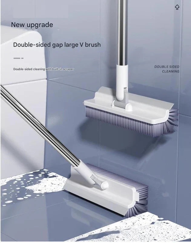 3 in 1 Multifunctional Floor Scrub Brush with Long Handle180°Rotating Stiff